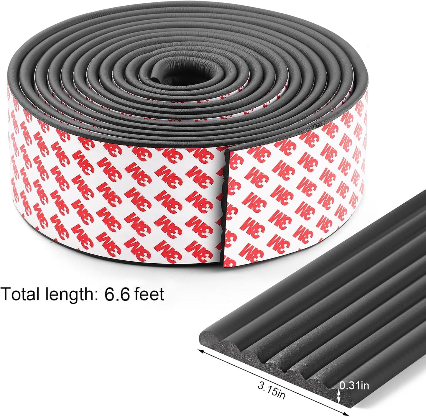 Upgrade Baby Proofing Edge Guards 6.6 ft Protector with 3M Adhesive Double Sided Tape,Extra-Wide Soft NBR Rubber Foam Padding,Furniture Safety Corner Edge Bumper Guard-Black