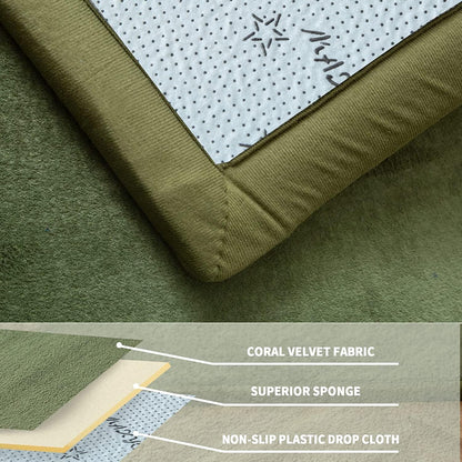 MAXYOYO Baby Play Mat, 1.2" Thick Memory Foam Soft Padded Carpet with Non-Slip Backing, 5x7 ft Japanese Tatami Rug Living Room for Kids, Toddler, Children, Nusery(Olive Green)