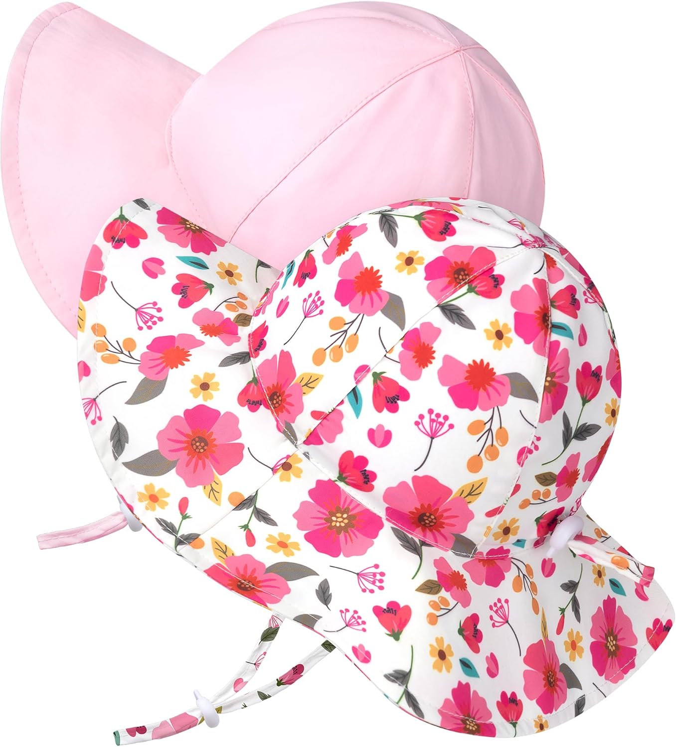 Baby Sun Hat Toddler Girl Beach Hat Adjustable Outdoor Summer Hat UPF 50+ Sun Protection Wide Brim Infant Kids