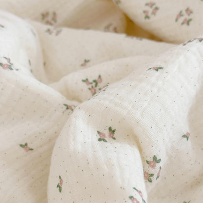BuLuTu Cotton Muslin Kids Toddler Pillowcase with Ruffles, Chic Shabby Floral Pillow Cases, Girls Pillow Covers Fit 12"x16"/13"x18"/14"x19" Kids Pillow, Envelope Closure, Primrose Pattern, 1 Pack