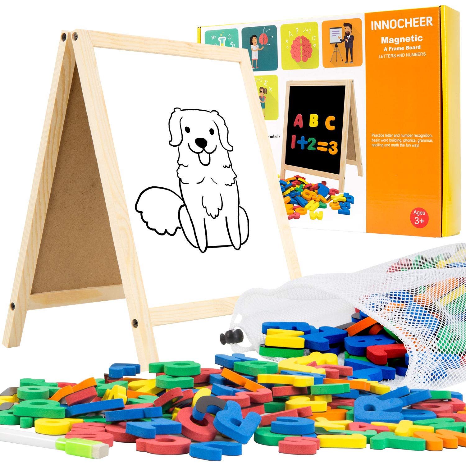 INNOCHEER Magnetic Letters and Numbers for Toddlers, Magnetic Board for Kids, ABC Alphabet Magnets