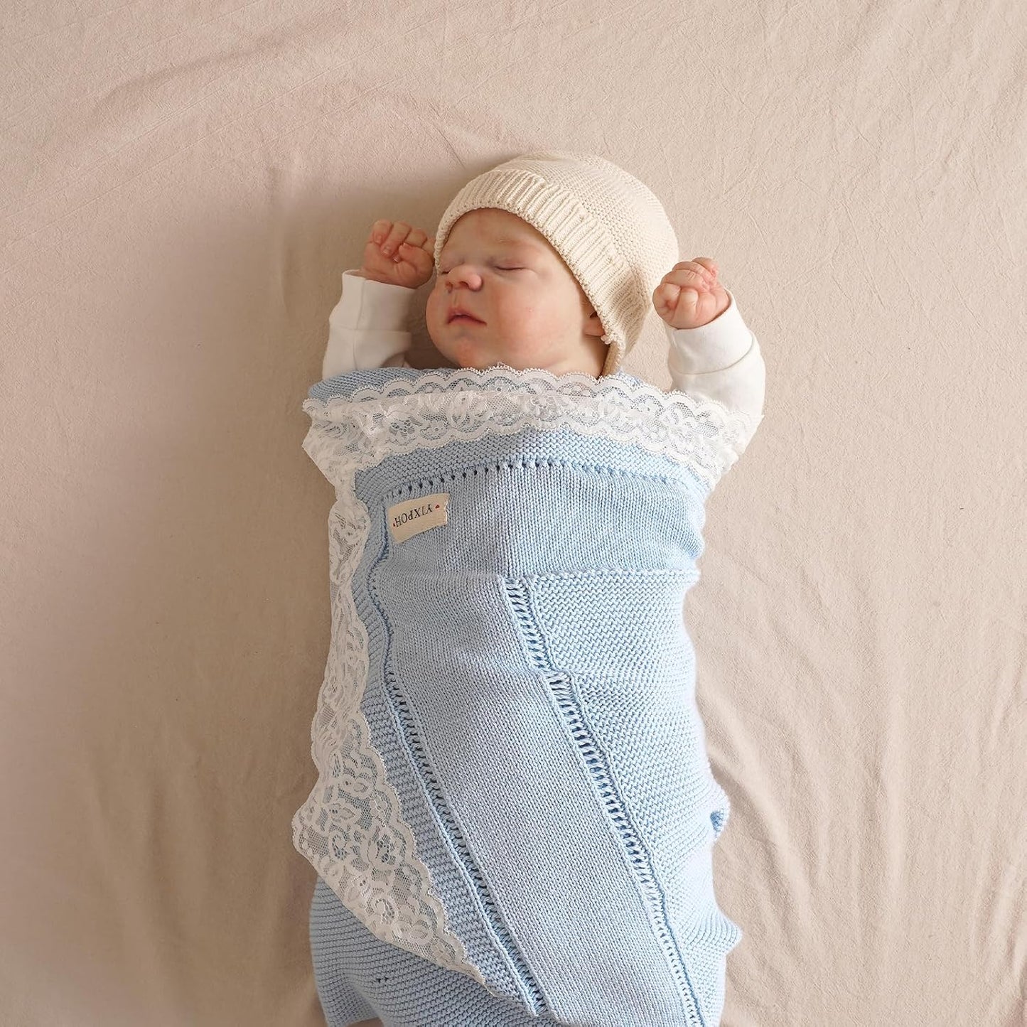 100% Organic Cotton Baby Blanket Knitted Softer Receiving Swaddle Warm Cozy Cuddle Crib Blanket for