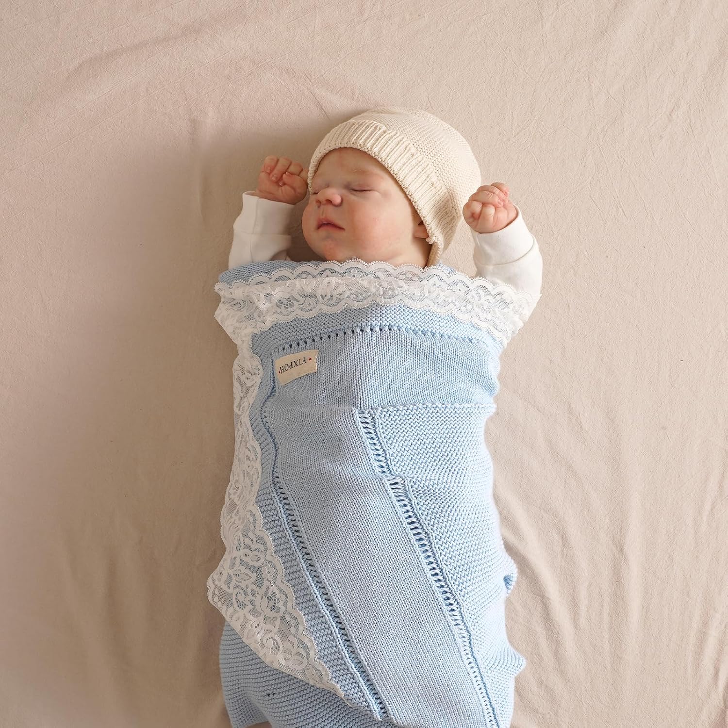 100% Organic Cotton Baby Blanket Knitted Softer Receiving Swaddle Warm Cozy Cuddle Crib Blanket for