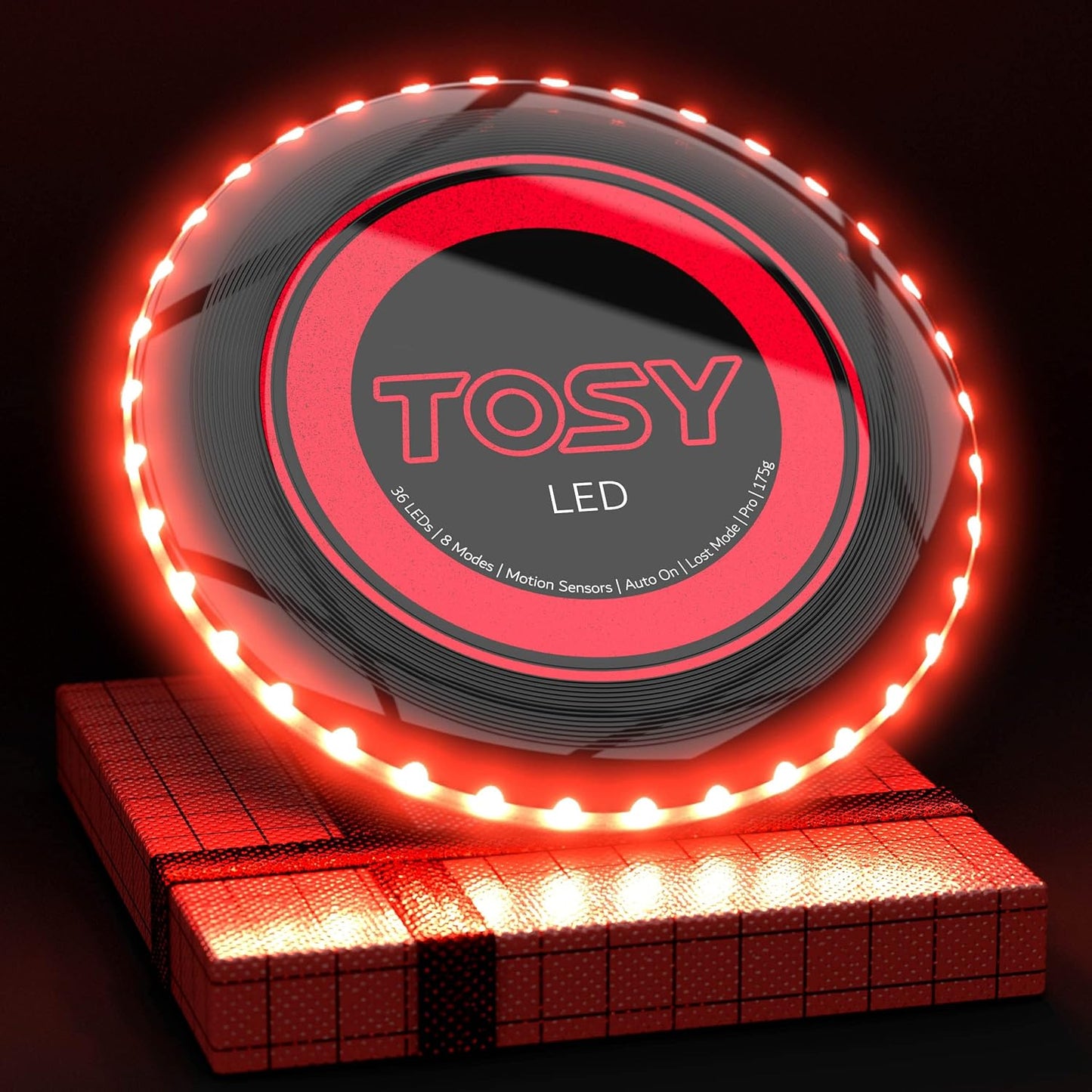TOSY Flying Disc - 16 Million Colors RGB or 36 LEDs, Extremely Bright, Smart Modes, Camping Essentials for Teens/Kids/Adults/Men/Boys/Girls, Auto Light Up, Rechargeable, Waterproof, 175g