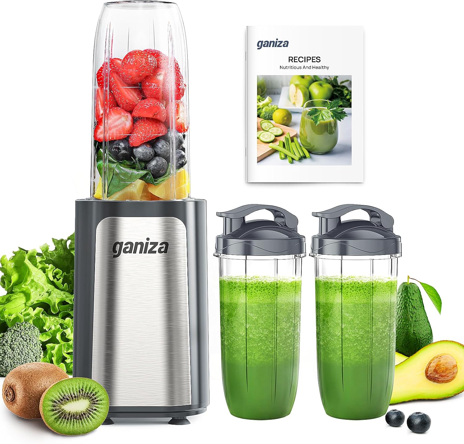 Ganiza Smoothie Blenders, 14Pcs Personal Blender for Shakes and Smoothies for Kitchen with 3
