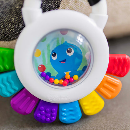 Baby Einstein Outstanding Opus The Octopus Sensory Rattle & Teether Multi-Use Toy, BPA Free &