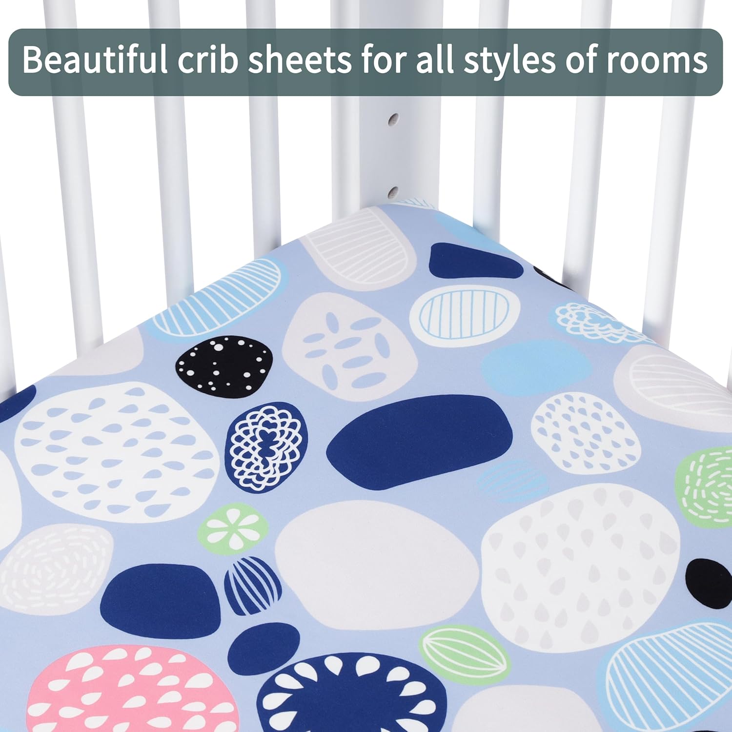 Baby Crib Sheets for Boys Girls, 2 Pack Fitted Crib Sheet for Standard Crib and Toddler Mattress