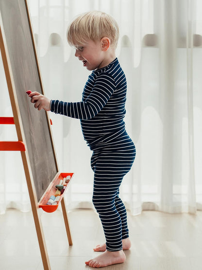 AVAUMA Stripe Pattern Baby Boys Girls Pajama Set Kids Toddler Snug fit Ribbed Sleepwear pjs for Daily Life Style