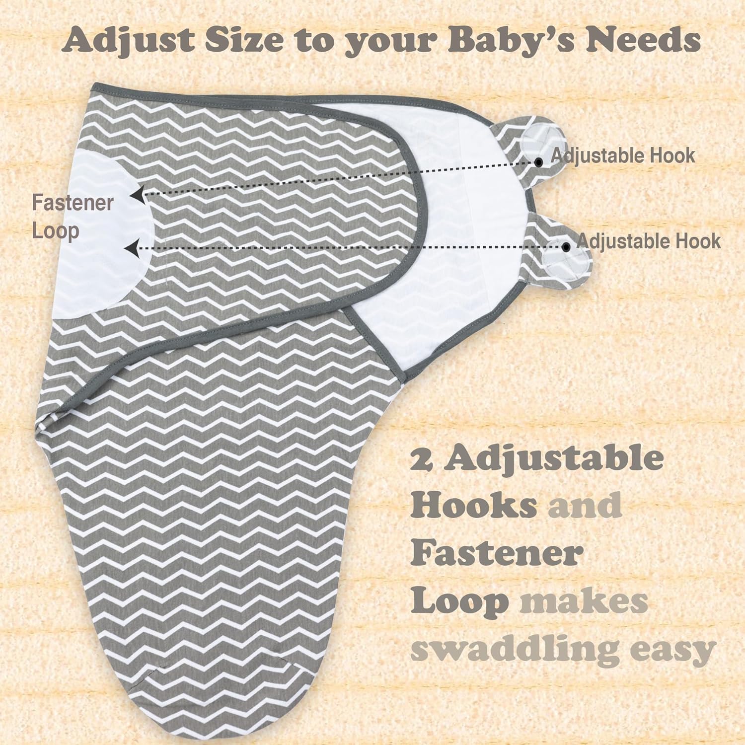 Bublo Baby Swaddles for Newborns – 3-Pack Infant Swaddles 0-3 Months – Adjustable Swaddle Sleep