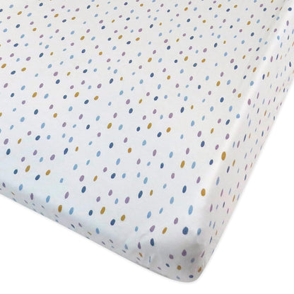 HonestBaby Girls Organic Cotton Changing Pad Cover, Marker Dot Purple, One Size