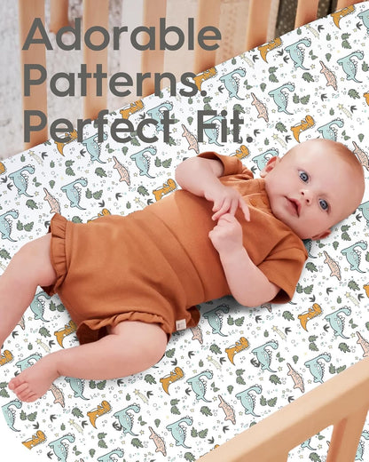 Baby Crib Sheets Boy Girl for Standard Crib Mattress - Ultra Soft Jersey Knit Neutral Crib Mattress Sheet, Safe and Snug, Durable, Stylish Crib Sheet Fitted, 28''x52''x9'' Extra Deep Pocket