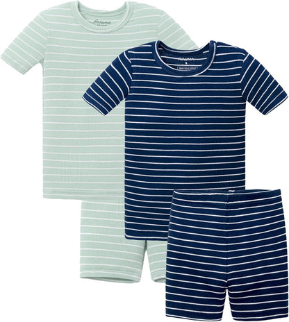 AVAUMA Stripe Pattern Baby Boys Girls Pajama Set Kids Toddler Snug fit Ribbed Sleepwear pjs for Daily Life Style