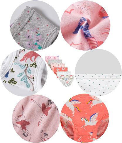 Barara King Little Girls' Soft Cotton Underwear Toddler Undies Kids panties