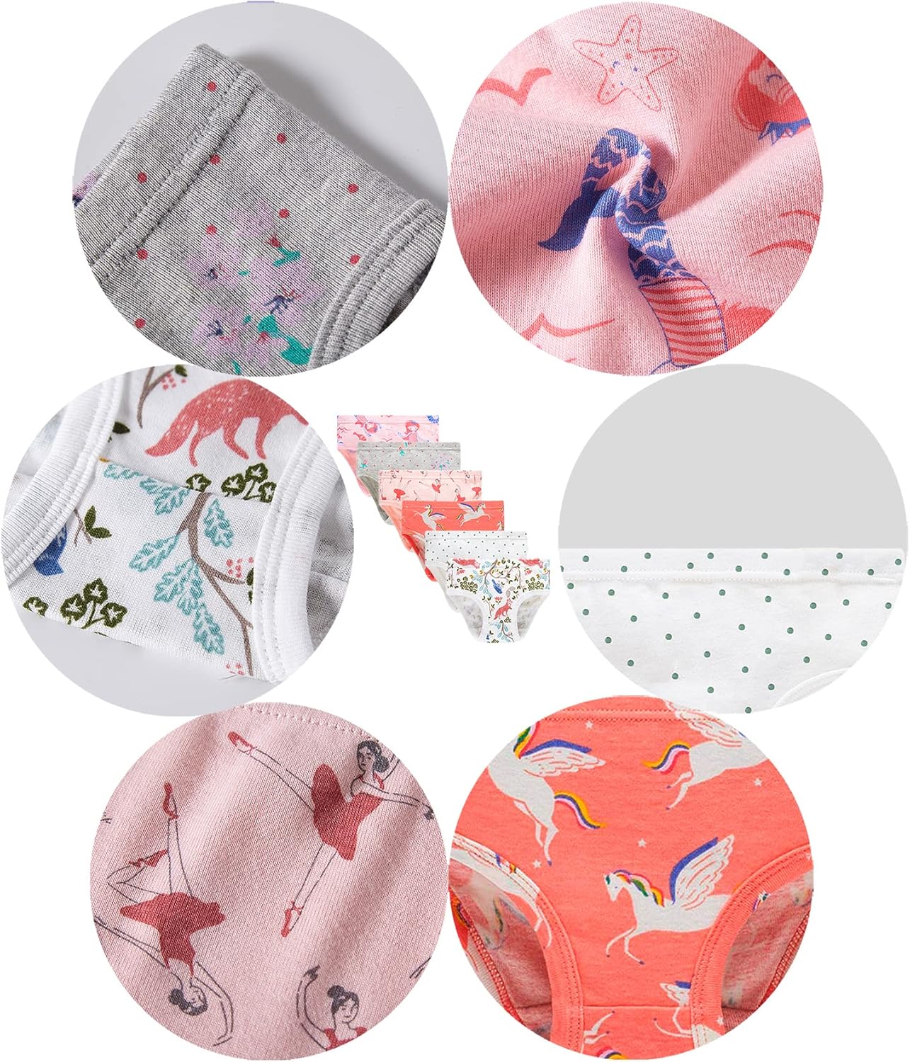 Barara King Little Girls' Soft Cotton Underwear Toddler Undies Kids panties