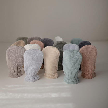 mushie Baby Bath Mitt | Organic Cotton | Pack of 2 (Fall Yellow)