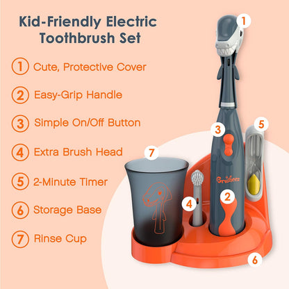 Brusheez Kids’ Electric Toothbrush Set - Safe & Effective for Ages 3+ - Parent Tested & Approved