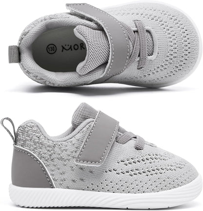 MORENDL Toddler Sneakers Baby Boys & Girls Barefoot Shoes Lightweight Breathable Walking Running Tennis Athletic Sport Shoes