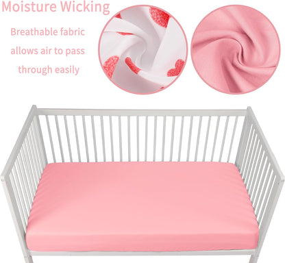 Baby Crib Sheets for Boys Girls, 2 Pack Fitted Crib Sheet for Standard Crib and Toddler Mattress
