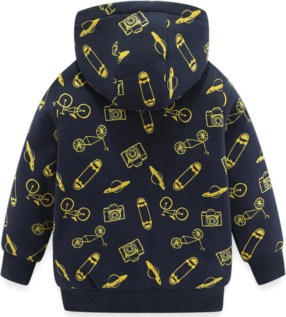 Bumeex Kids Boy's Girl's Sherpa Fleece Lined Jacket Spring Fall Winter Zip up Sweatshirt Hoodie 2-14Y(Toddler/Kid)