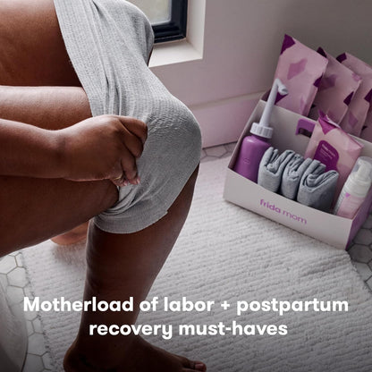 Frida Mom 15pc Labor & Postpartum Kit Gift Set for Baby Showers & Mom to Be, Includes Peri Bottle