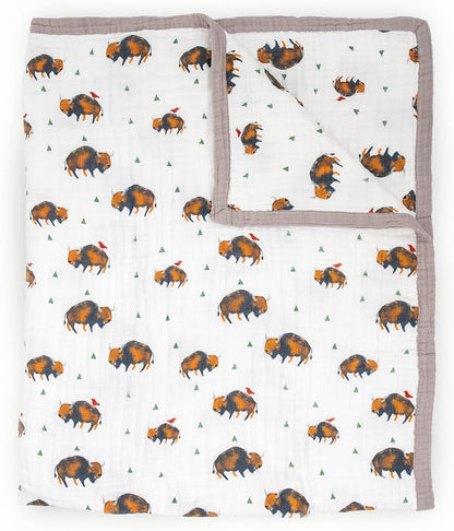Little Unicorn Premium Quilted Throw | Super Soft, Multi-Layered Muslin XL Blanket| Great for Kids