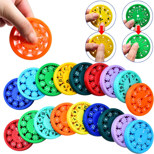 Math Fidget Spinners,Funny Educational Math Fact Tools,Math Learning & Education Toys Game,Creative Gift (18 PCS)