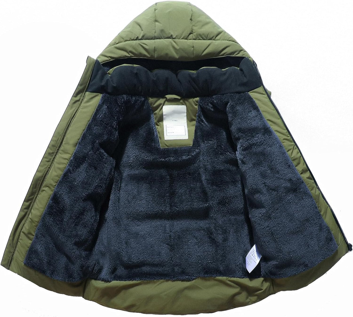 Kids Boy's Winter Coat Fleece Lined Waterproof Jacket Puffy Cotton Coat Thick Hooded Down Outdoor Coats