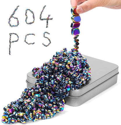 Magnetic Balls Fidget Toys Adults 600 PCS Mini Magnetic with Four Big Magnetic Putty Desk Toys,Fidget Toys for Adults, Office Desk Toys（Colorfully）