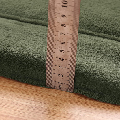 MAXYOYO Coral Velvet Area Rug, Thick Japanese Tatami Mat Living Room Carpet with Non-Slip Backing, Large Solid Color Mat for Bedroom Dormitory Yoga, Olive Green, 78 by 78 inch