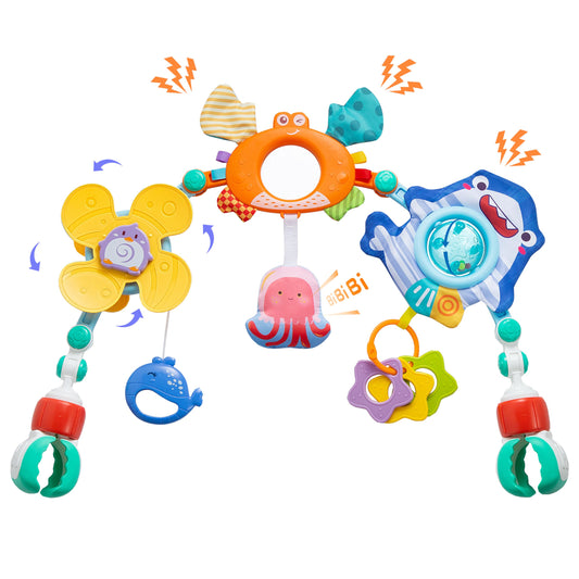Baby Stroller Arch Toy,Adjustable Car Seat Toy with Sensory Activity toys