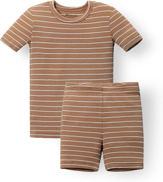 AVAUMA Stripe Pattern Baby Boys Girls Pajama Set Kids Toddler Snug fit Ribbed Sleepwear pjs for Daily Life Style