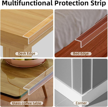 2Pack Baby Clear Edge Protector, 1.18in X 9.84FT, Child Protection Desk Corner Anti-Bump Home Wrap Invisible, Anti-Sharp Edge Protect