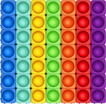Giant Pop Blocks Bubble Premium Silicone Pop Fidget Blocks for Endless Joy and Education - Vibrant Pop Blocks for Imaginative Play and Puzzle Games-Toy Gift for Kids (49PCS)