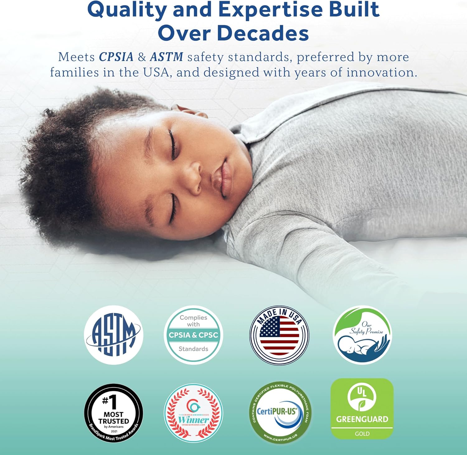 Sealy Baby Cozy Cool Hybrid Breathable Crib Mattress, GREENGUARD GOLD Certified, Made in USA