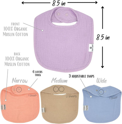 DiaperSquad's Baby Bibs for Drooling and Teething, Bibs for Boys, Baby Girl - Solid Cotton Baby Drool Bibs