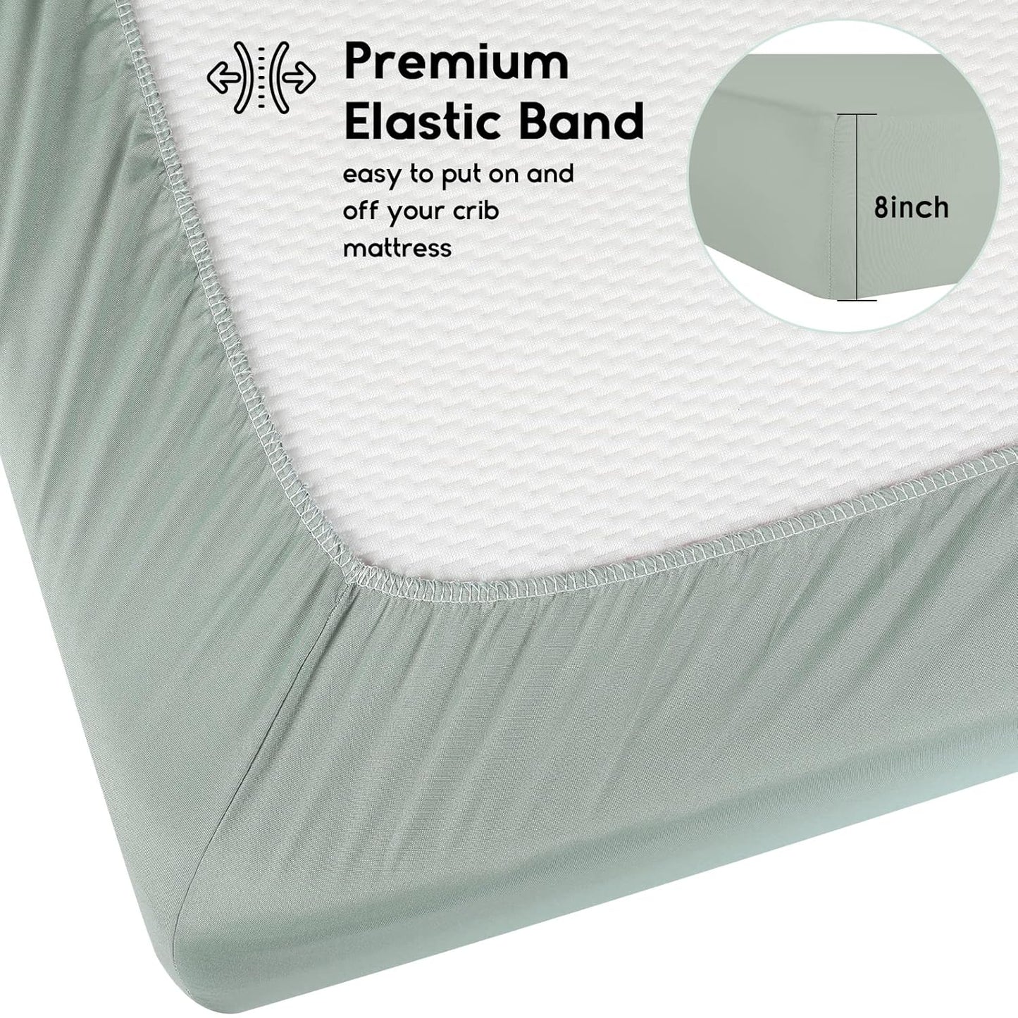 Yoofoss Baby Crib Sheets for Boys Girls, Fitted Crib Sheet 2 Pack for Standard Crib and Toddler