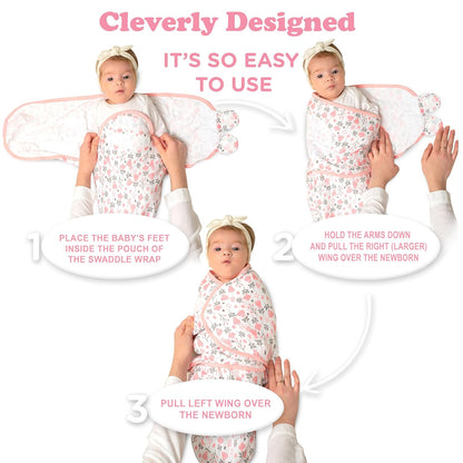 Bublo Baby Organic Swaddles for Newborns – Zipper Swaddles 0-3 Months, 3-Pack – Infant Sleep Sack
