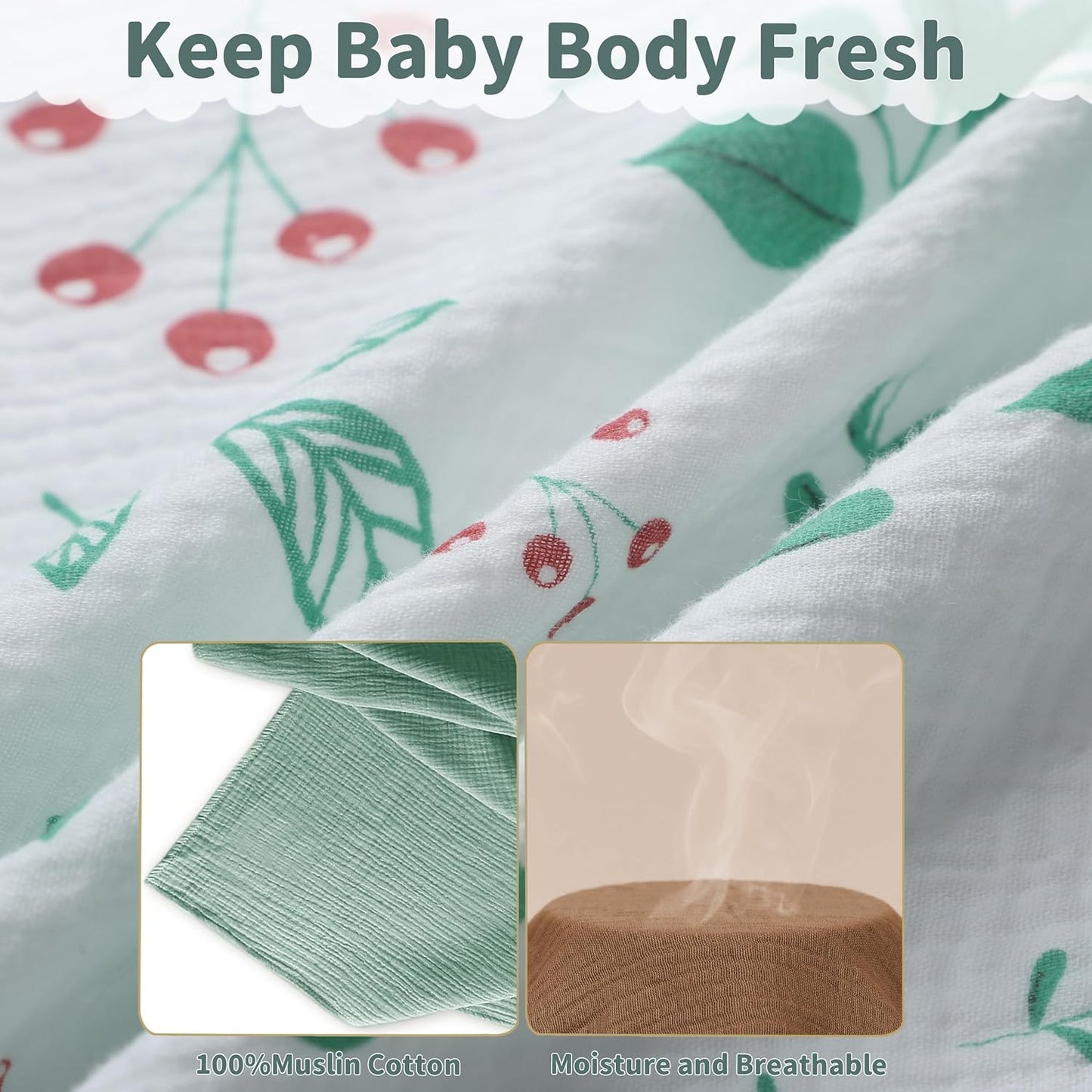 Muslin Swaddle Blankets for Newborn, 2 Pack Breathable Soft Receiving Blanket, Large 41 x 41 inches