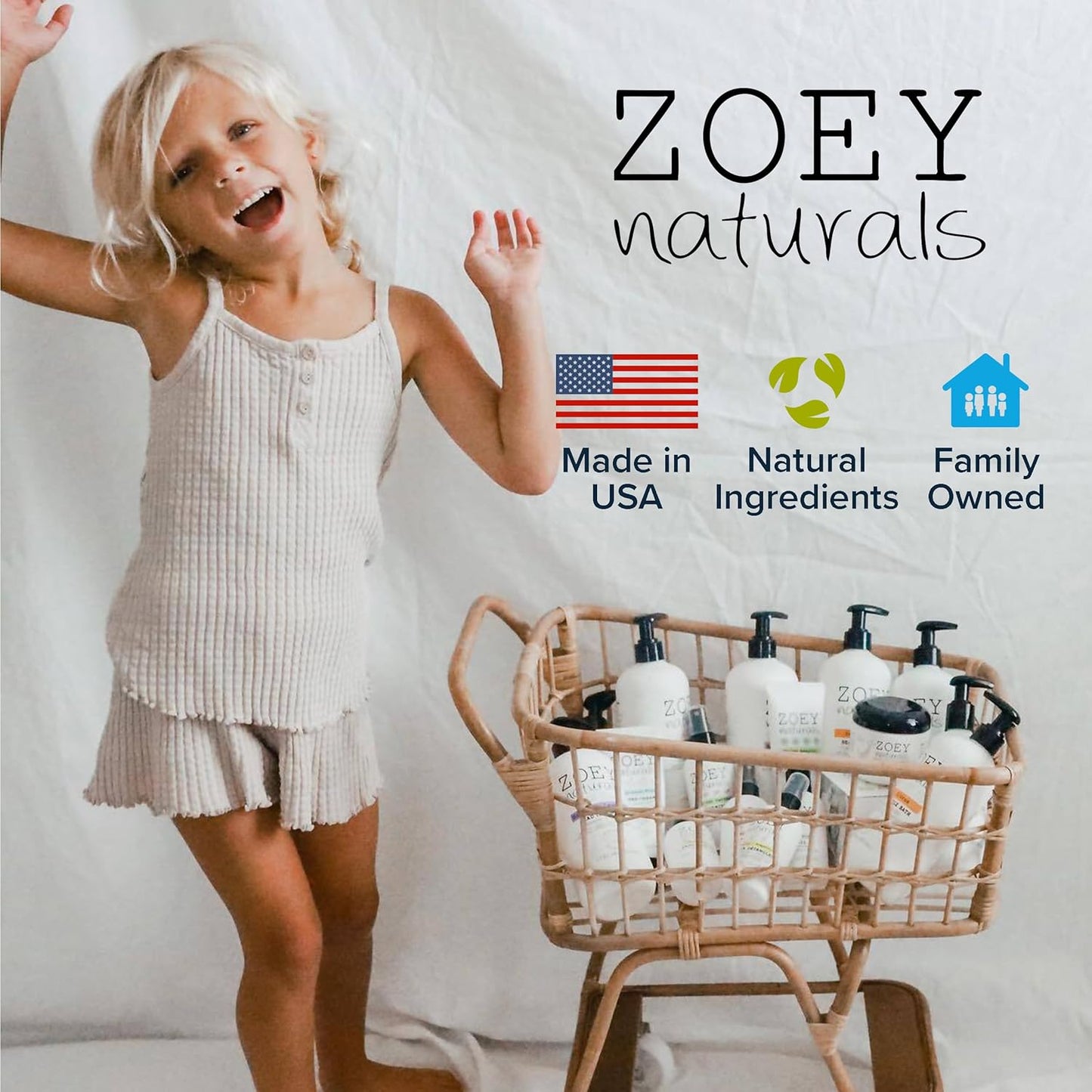 Zoey Naturals - Soothing Lavender Wash & Shampoo - Toddlers & Kids - With Tear-free, Paraben-Free