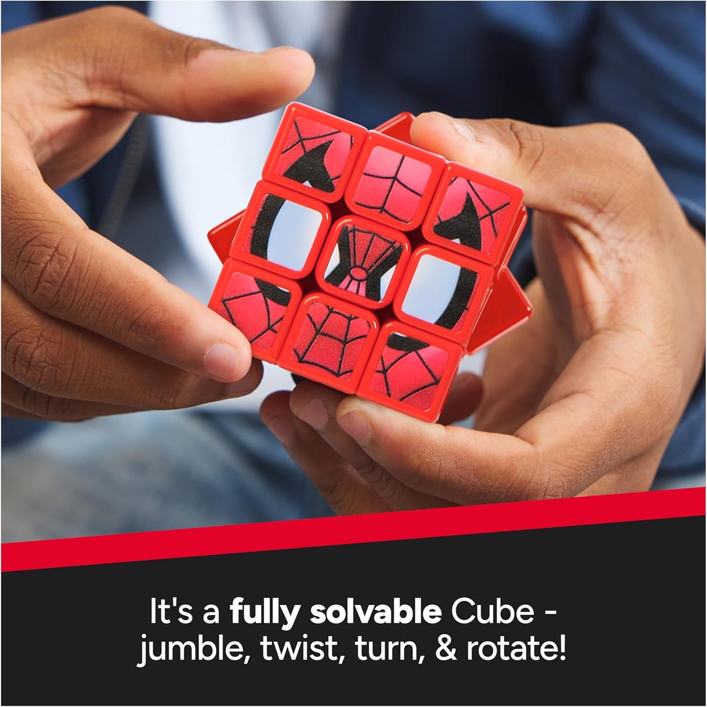 Rubik’s Cube Spider-Man Cuber, Problem-Solving Challenging Brain Teaser Collectible Spider-Man Fidget Toy, for Adults & Kids Ages 7+