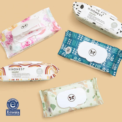 The Honest Company Clean Conscious Multi-Use Wipes | Hypoallergenic + Unscented for Sensitive Skin | Over 99% Water, Compostable, Plant Based, Baby Wipes | Terrazzo, 36 Count