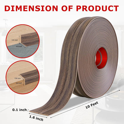 Flexible Wall Corner Protector Moulding Trim Peel and Stick Wall Corner Guards Edge Protector Self Adhesive Molding Trim Strip for Edge Ceiling (Smoked Brown Wood Grain, 1.6 in x 10 Ft)