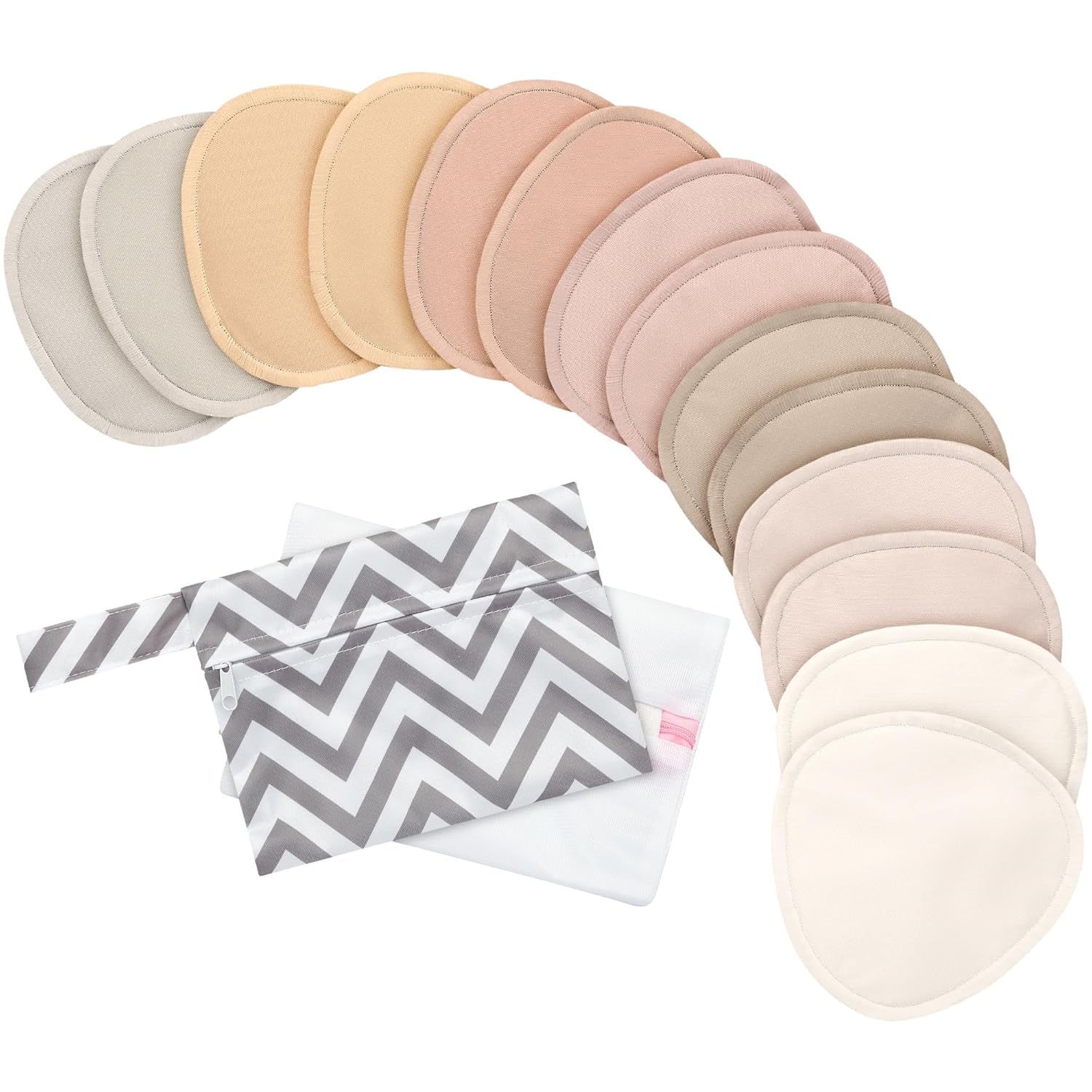 14-Pack Organic Nursing Pads - Washable Breast Pads for Breastfeeding, Nursing Bra Nipple Pads for
