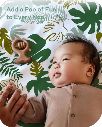 Pack and Play Sheets Fitted, Ultra Soft Mini Crib Sheets Boy Girl, Monstera&Green, Hypoallergenic