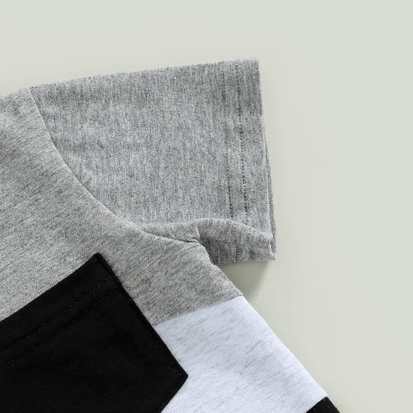 fhutpw Baby Toddler Boy Clothes Summer Outfits 6 12 18 24 Months Patchwork Short Sleeve T Shirt & Shorts Sets with Pockets