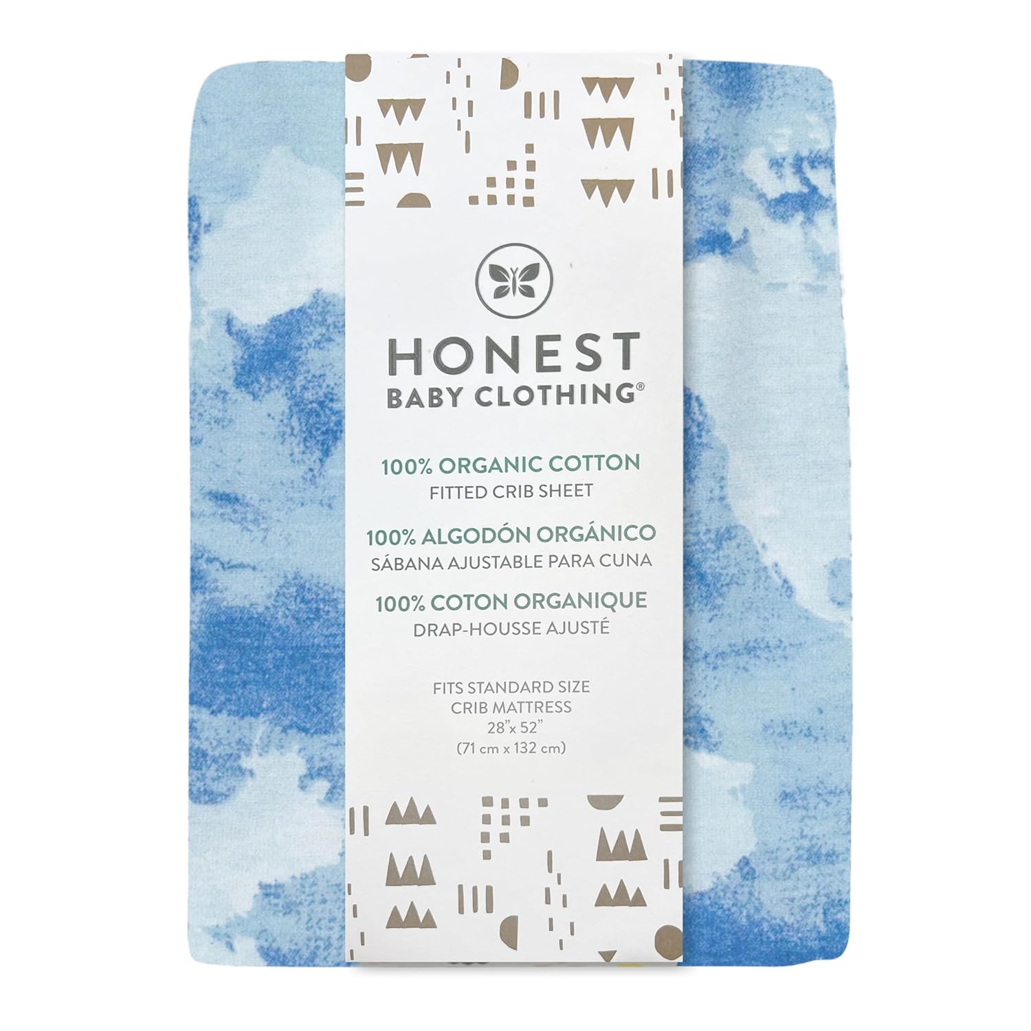 HonestBaby unisex-baby Fitted Crib Sheets Set Standard Mattress, 100% Organic Cotton Baby Boys