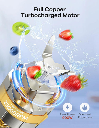 Ganiza Smoothie Blenders, 14Pcs Personal Blender for Shakes and Smoothies for Kitchen with 3