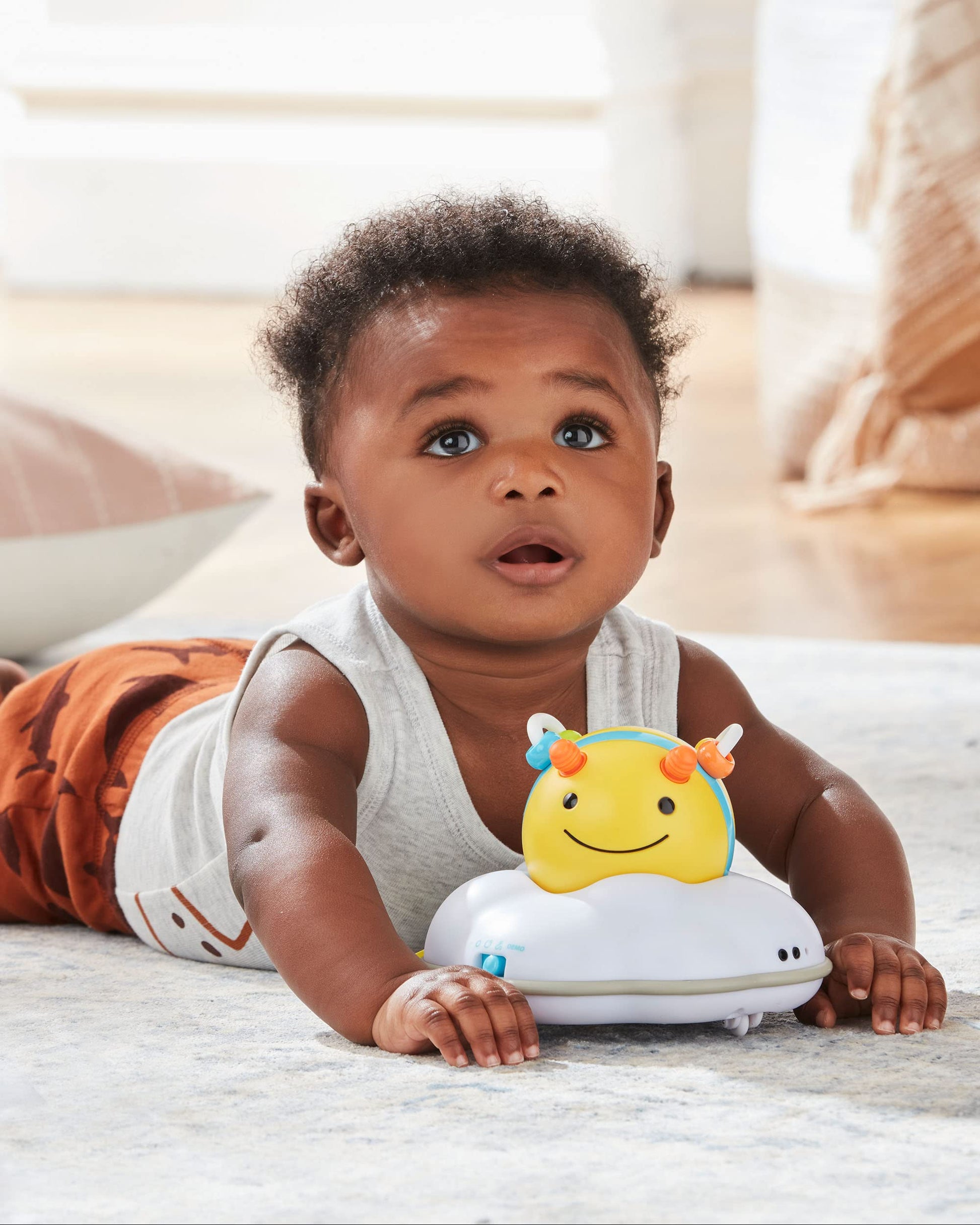 Skip Hop Baby Follow-Me Bee Tummy Time Crawl Toy 3-Stage Infant Sensory Development with Lights