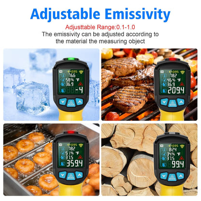 MESTEK Infrared Thermometer Laser Temperature Gun, -58°F to 1472°F (-50~800°C), Non-Contact Digital