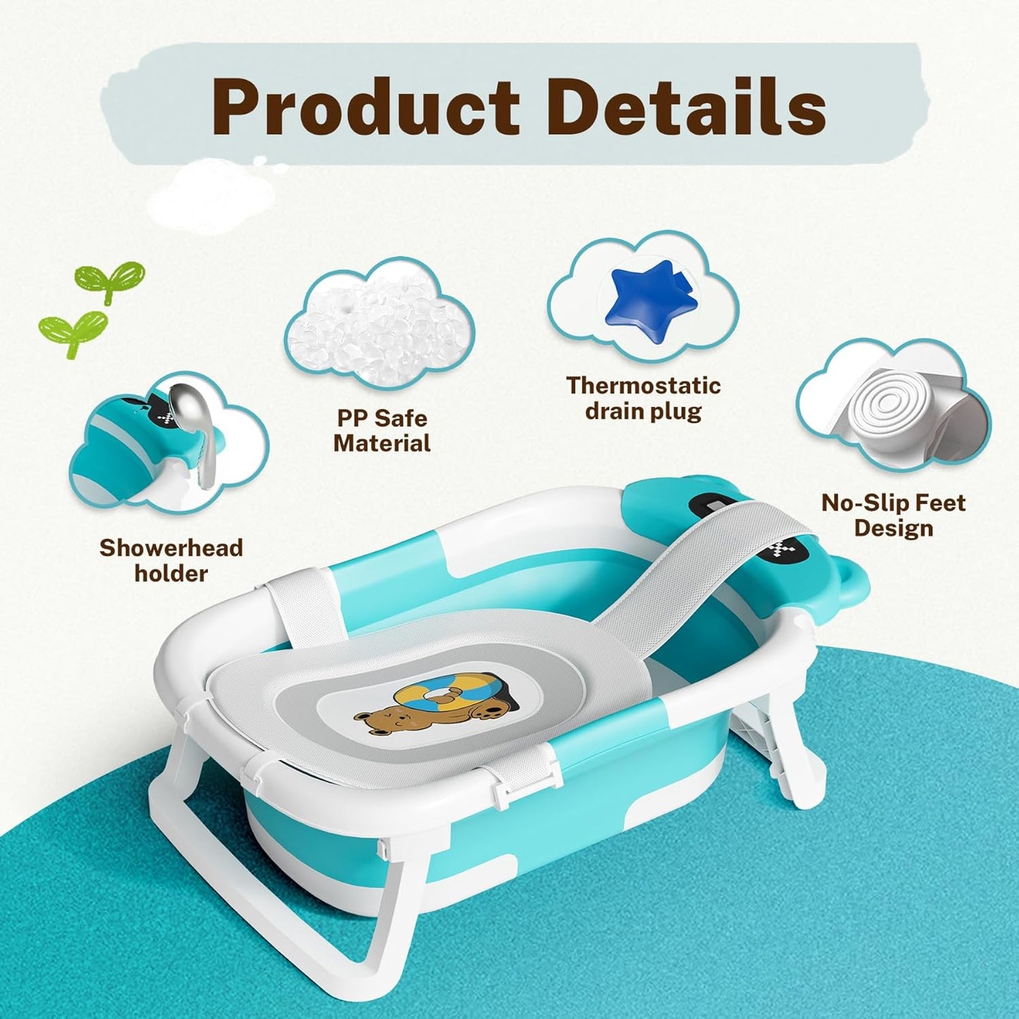 AVIDOR Baby Bathtub,Collapsible Bathtub for Newborn to Toddler,Durable Essential Infant Bath